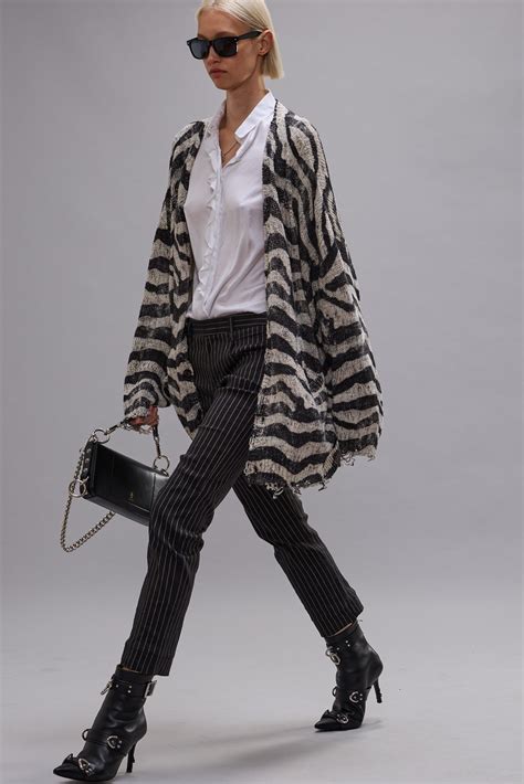 PRINTED OVERSIZED CARDIGAN - BLACK AND WHITE ZEBRA - R13