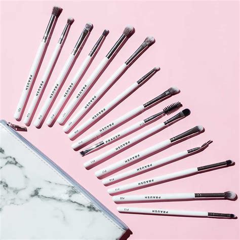 Buy 15 Pcs Professional Eye Brush Set with FREE Marble Makeup Pouch ...