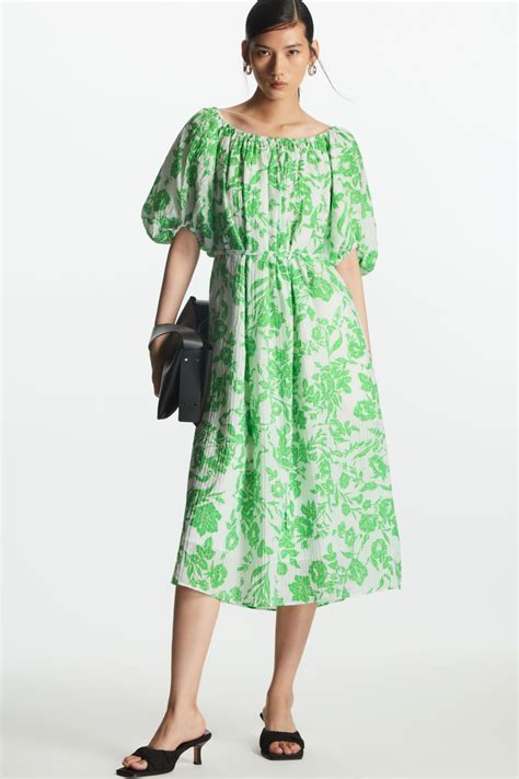 OFF-THE-SHOULDER FLORAL-PRINT DRESS | White off shoulder dress, Floral ...