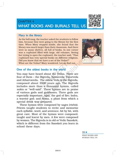 What Books And Burials Tell Us - NCERT Book of Class 6 History Our Pasts I