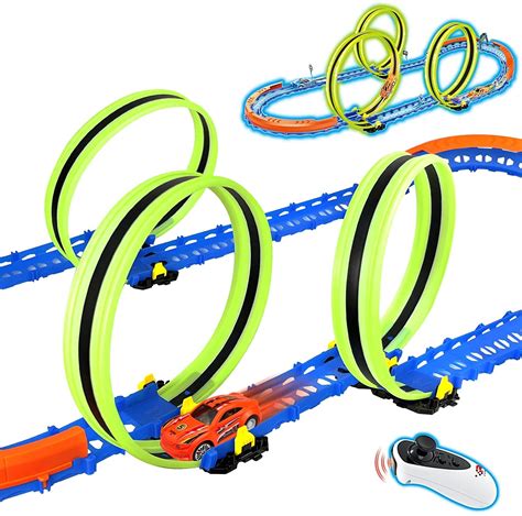 Buy Electric Slot Car Set, High-Speed Remote Control Race Car Track ...