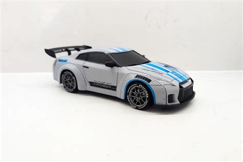Buy Nissan GTR R35 RC Drift Car: 1/24 Scale, LED Lights, Extra Tires Rc ...