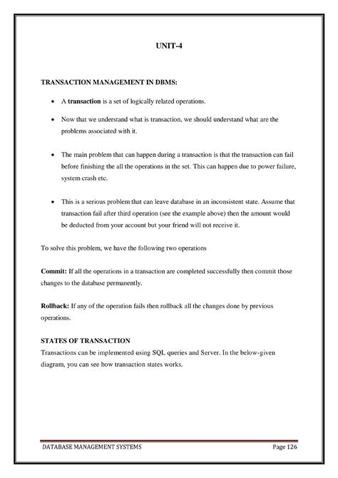 Transaction Concept - Database Management System - Studocu