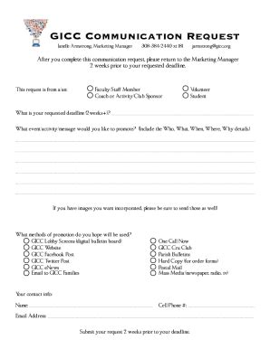 Fillable Online Communication Request Form 2019 Fax Email Print - pdfFiller
