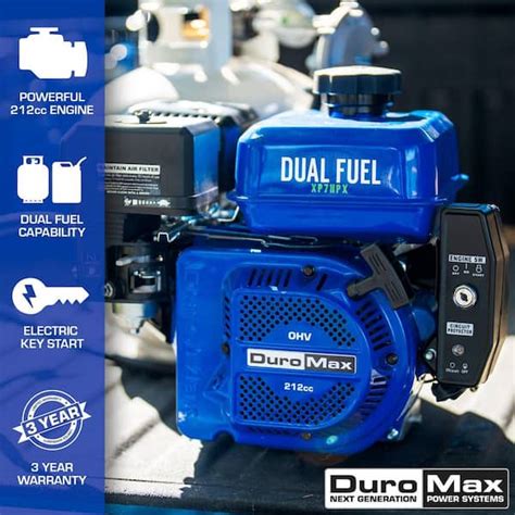 Buy 212cc 3/4 in. Dual Fuel Propane Gasoline Portable Electric Start ...
