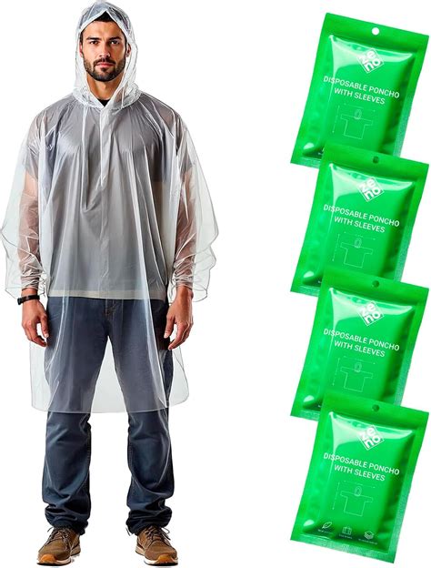 ZENO Rain Poncho Waterproof Adult - Festival Poncho Waterproof with ...