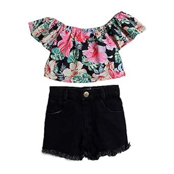 Hopscotch Cotton, Polyester Girls Floral Print Blouse Shorts Set In ...