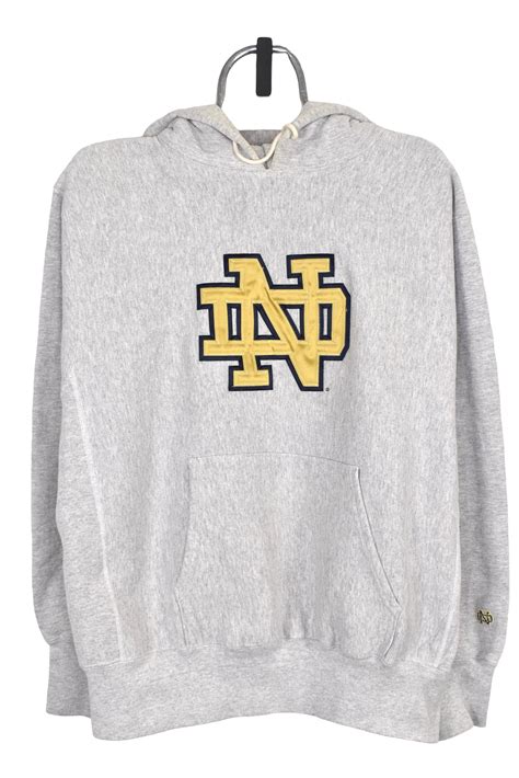 Vintage University of Notre Dame hoodie (L), grey embroidered sweatshi