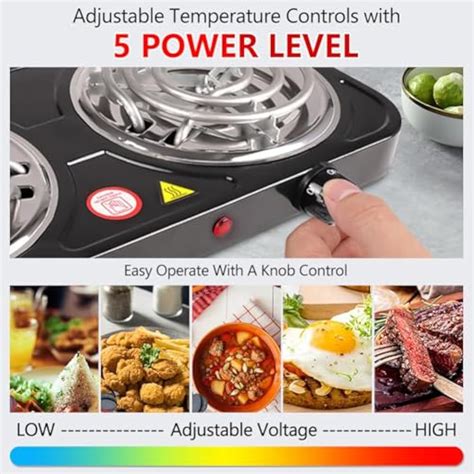 Timoau Electric Countertop Burner, Double Burner, 2000W India | Ubuy
