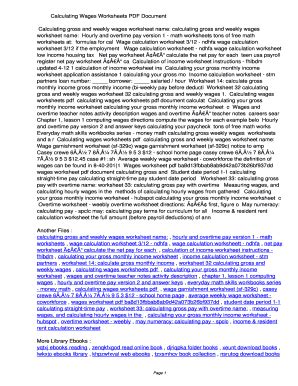 Fillable Online chvm Calculating Wages Worksheets PDF ...