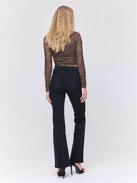 Kourtney Brown animal print mesh top