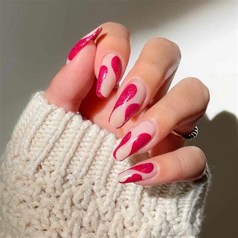 Oval Nails Designs Pink