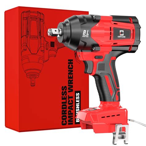 1/2 inch Cordless Impact Wrench for Milwaukee 18V Battery with LED Light, 600FT-LBS (810N.m ...