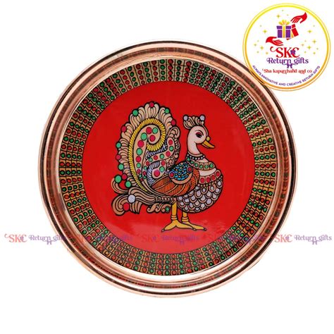 7inch madhubani pichwai pooja plate – Sha Kapurchand & Co