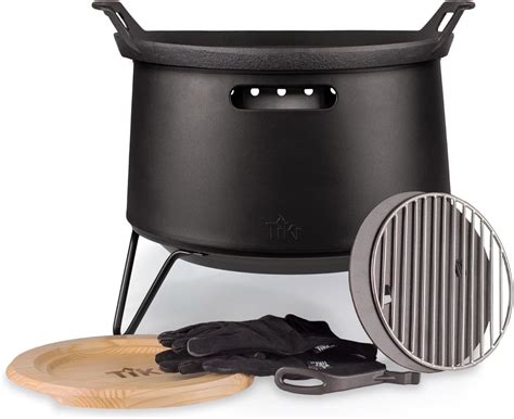 Amazon.com : TIKI Brand Social Smokeless 25 Inch Fire Pit with Cast ...