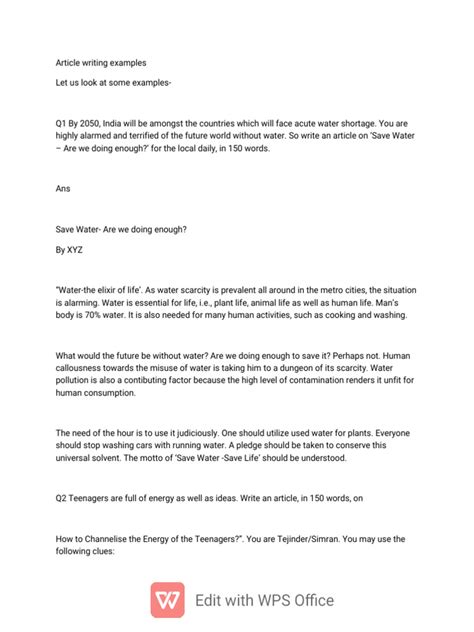 Image result for Article Writing Examples