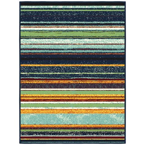 Ottomanson Striped Indoor Doormat 2'3" x 3' - Non Slip Low Pile Area ...