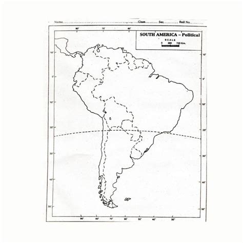 Flipkart.com | CRAFTWAFT POLITICAL MAP OF SOUTH AMERICA BLANK A4 67 gsm ...