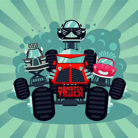 Monster Truck Self Adhesive Sticker For Wardrobe – Myindianthings