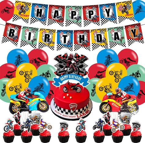 Amazon.com: Dirt Bike Party Decorations,Birthday Party Supplies For Motocross Party Supplies ...