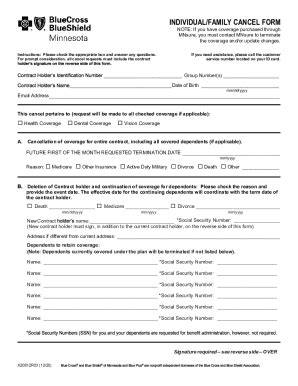 Fillable Online INDIVIDUAL/FAMILY CANCEL FORM.pdf. bluecrossmn.com Fax ...