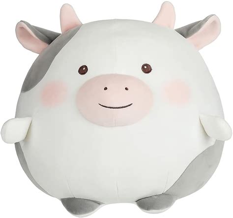 Buy MINISO Stuffed Animals Plush Toy, Round Cow Pillow Plushies Soft ...