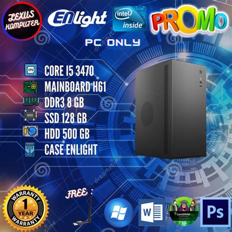Jual PC KOMPUTER RAKITAN OFFICE KANTOR ADMIN CORE I5 3470 DDR3 8 GB ...