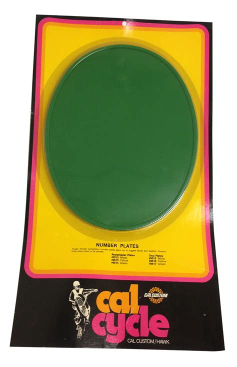 Cal Cycle Number Plate (Oval) - Green (Pack of 3) | 9517