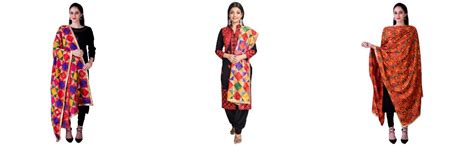 Buy SWI WITH LABEL Phulkari Dupattas for Womens, Hand Embroidered in ...