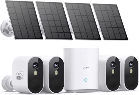 Amazon.com : AOSU Solar Security Cameras Wireless Outdoor, 2K QHD Home ...