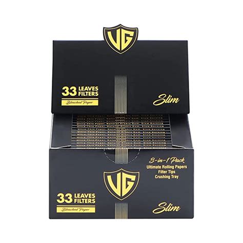 VG, Bleached rolling paper with roach, 22 Books, 33 leaves in each ...