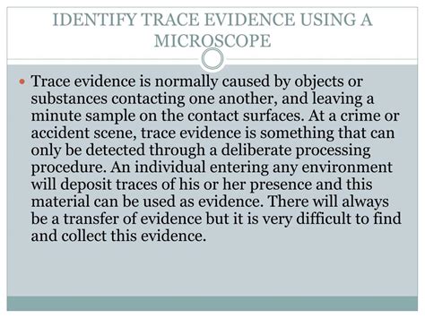Image result for Trace Evidence Unit