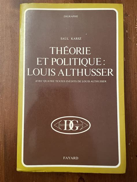 Buy Theorie et politique: Louis Althusser (Digraphe) Book Online at Low ...