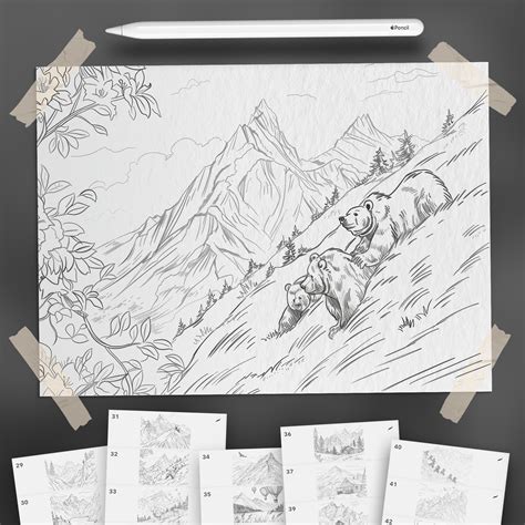 Procreate Landscape Tutorial Mountains 的图像结果
