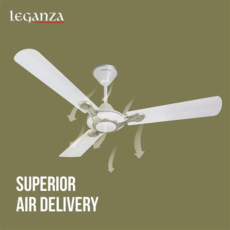Havells Leganza 3B 1200mm 2 Star Energy Saving Ceiling Fan (Pearl Whit ...