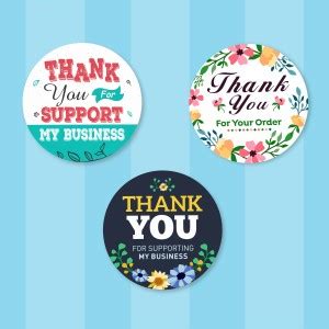 Rousrie 3.81 cm 1.5 Inch Thank You Stickers for Business Self Adhesive ...