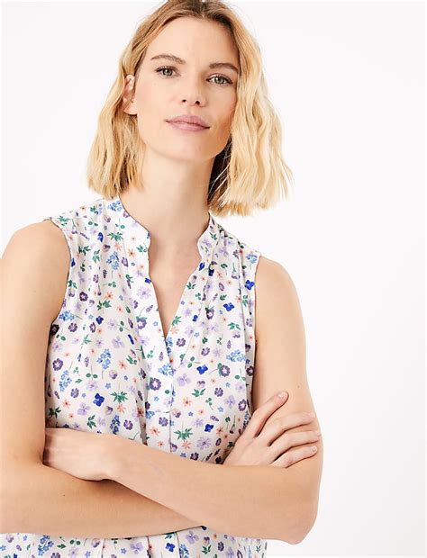 Buy Floral Print Shell Top at Marks & Spencer