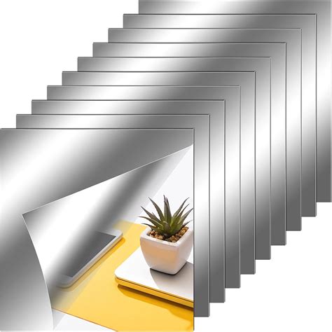 Amazon.com: Zonon Flexible Mirror Sheets Self Adhesive Non Glass Mirror Tiles Stickers for Home ...