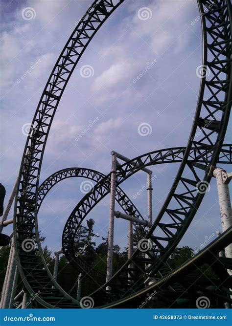 Roller coaster tracks stock image. Image of tracks, park - 42658073