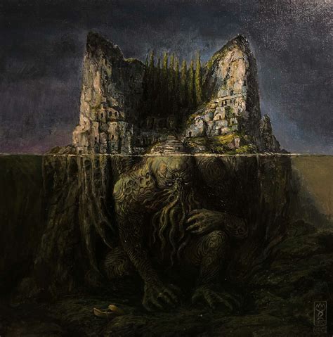 ArtStation - Cthulhu Under The Isle of The Dead -Traditional painting