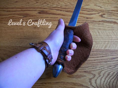 Leather Dagger Handle and Hand Guard - Birch and Briar