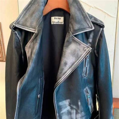 Винтажная байкерская куртка ACNE STUDIOS с эффектом потертости