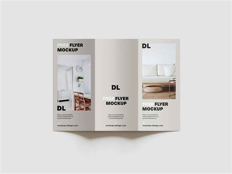 5 Scenes Tri-fold DL Flyer Mockup (PSD)