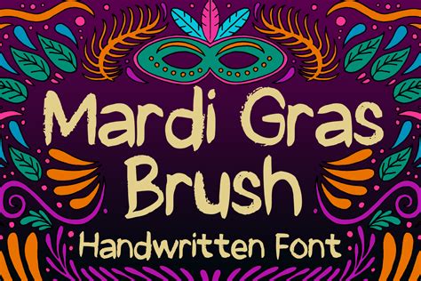 Mardi Gras Brush Font by MVMET · Creative Fabrica