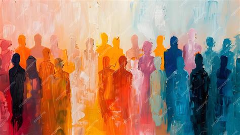 Abstract painting representing diversity inclusion and belonging in a ...