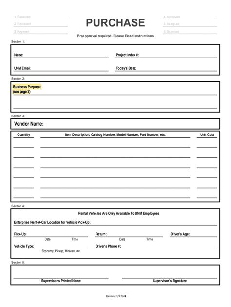 Fillable Online Reimbursement/ Purchasing Request Checklist Fax Email ...