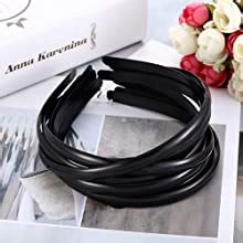 CHANDERKASH Set of 2 2pcs Black Metal Headbands with Wavy Spring Design ...