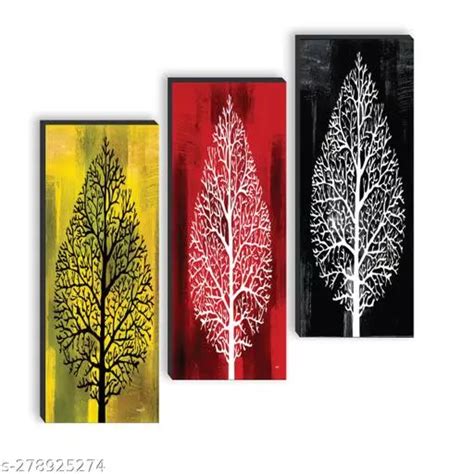 SAF set of 3 Tree UV textured self adeshive wall painting for home ...