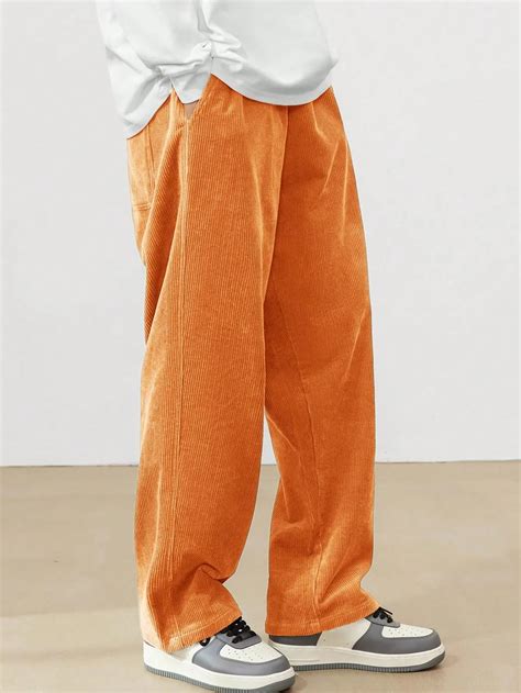 Orange Korean Casual Regular Fit Corduroy Trouser – Karlen