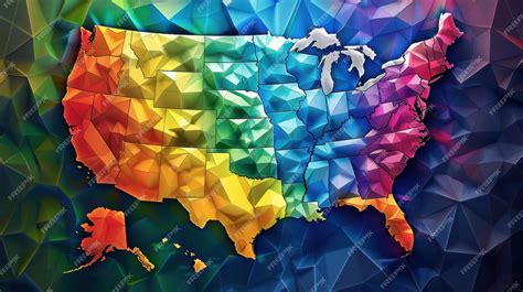 Colorful United States Map | Premium AI-generated image